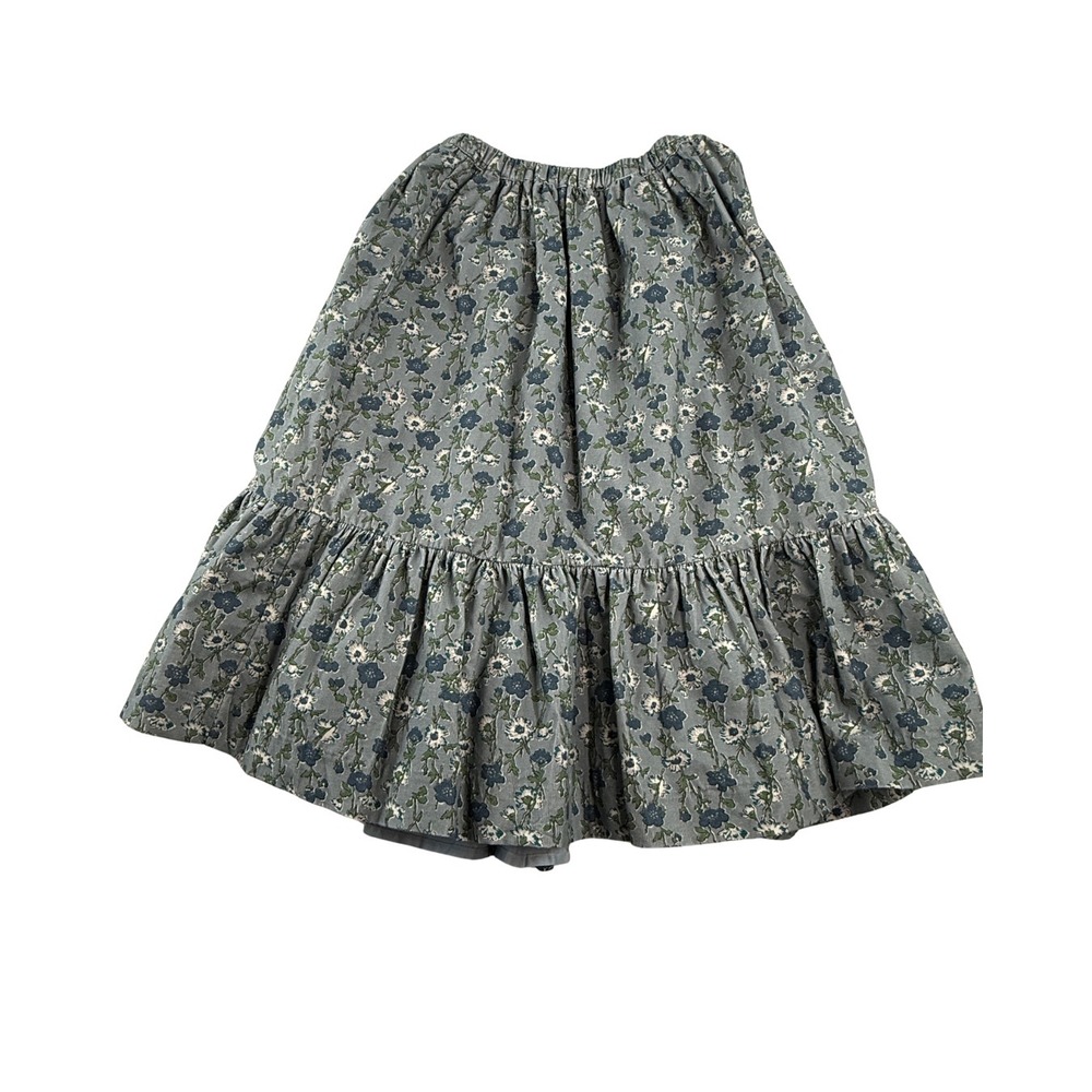 NWT Bonpoint Girls Liberty‎ Floral Skirt 8A Blue Cotton Ruffle Hem Lined